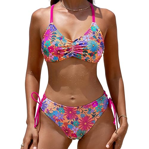 CUPSHE Women's 2 Piece Bikini Set Back Braided Straps with Reversible Bottom