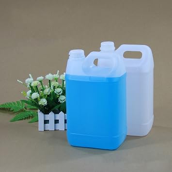 WellieSTR Pack of 2 5Liter Hedpak Handled Container,HDPE Hedpak Container,Plastic Jug,Plastic Hedpack with cap WHITE