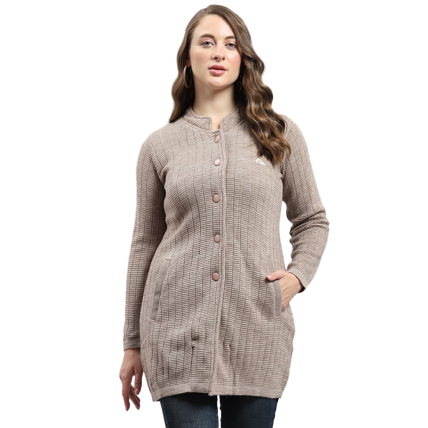 monte carlo Womens Self Design Round Neck Full Sleeve Knitted Coat (1243574KC)-picture-45