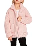 Girls Full Zip Fleece Jacket Sherpa Outwear Coat Fall Winter for 4-12Y