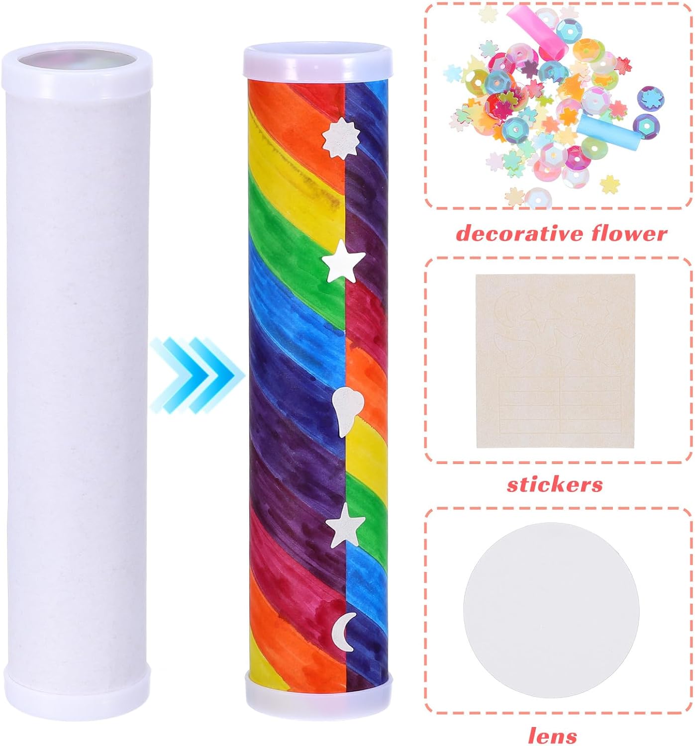DOITOOL 15 Pcs Kaleidoscope Making Kit, Blank DIY Kaleidoscopes for Kids, DIY Paper Craft Materials, Hand Made Science Experiment Projects, Creative Art Activities for Home and Classroom