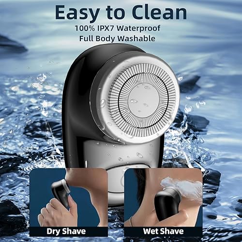Miniatura 2 de Mini afeitadora eléctrica, afeitadora eléctrica de tamaño de bolsillo para hombres y mujeres, recargable, fácil de usar con un botón, portátil,