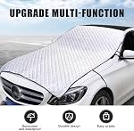 1 PC Car Half Car Cover Sunshade, Windshield Hood All-Season Protection Waterproof Dustproof Frostproof Portable Car Cloth, Outdoor Indoor Foldable Protective Cover, Universal for Cars (Silver)