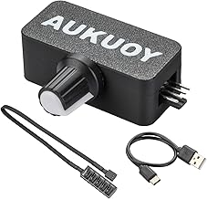 4 Pin 12V PWM Fan Controller with USB Type C Power Cable and 4 Pin 5 Way PWM Fan Splitter Hub, Fan Speed Controller with 15-18W, 1.2-1.5A Output