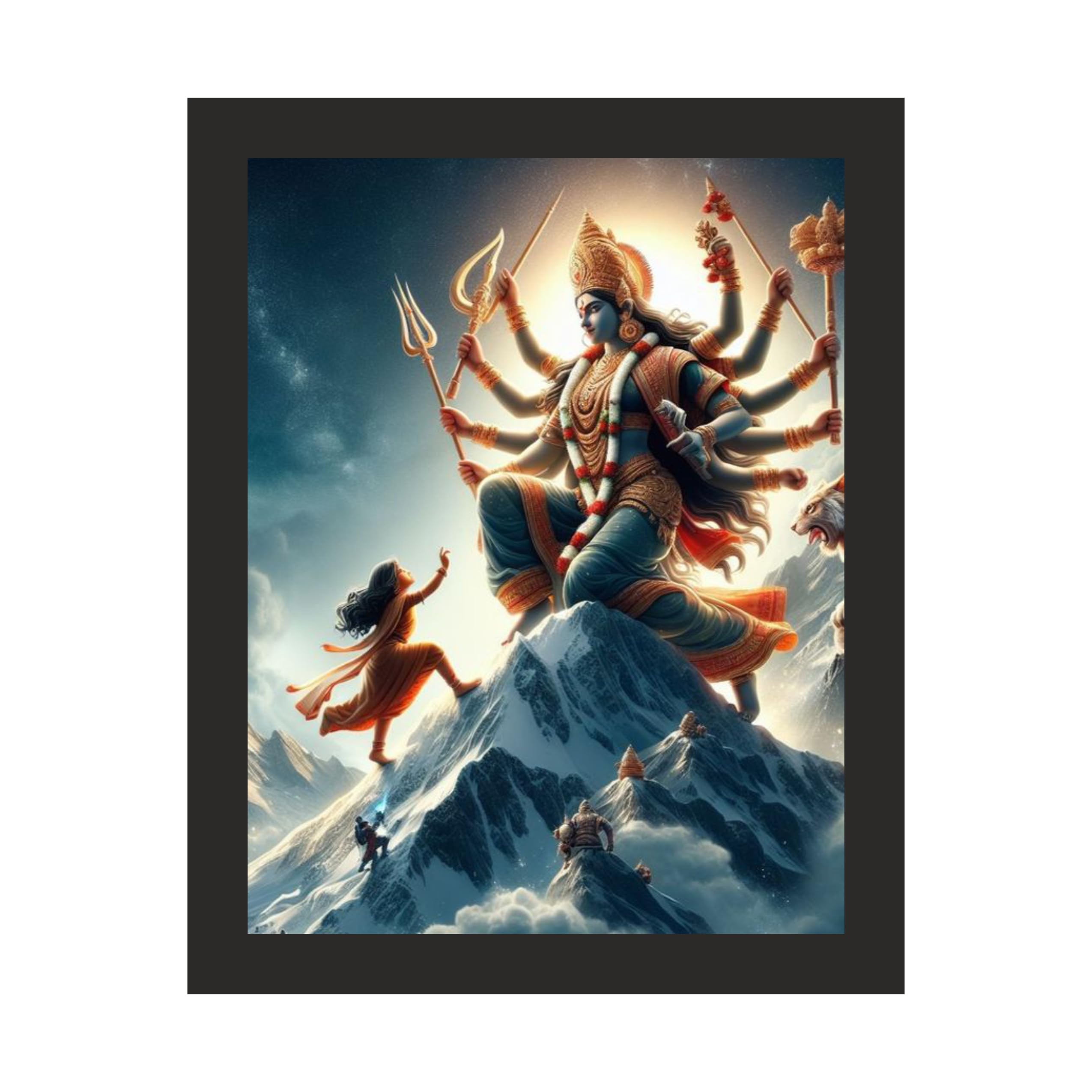 's Maa Durga Mountain Serenity: 12x15"