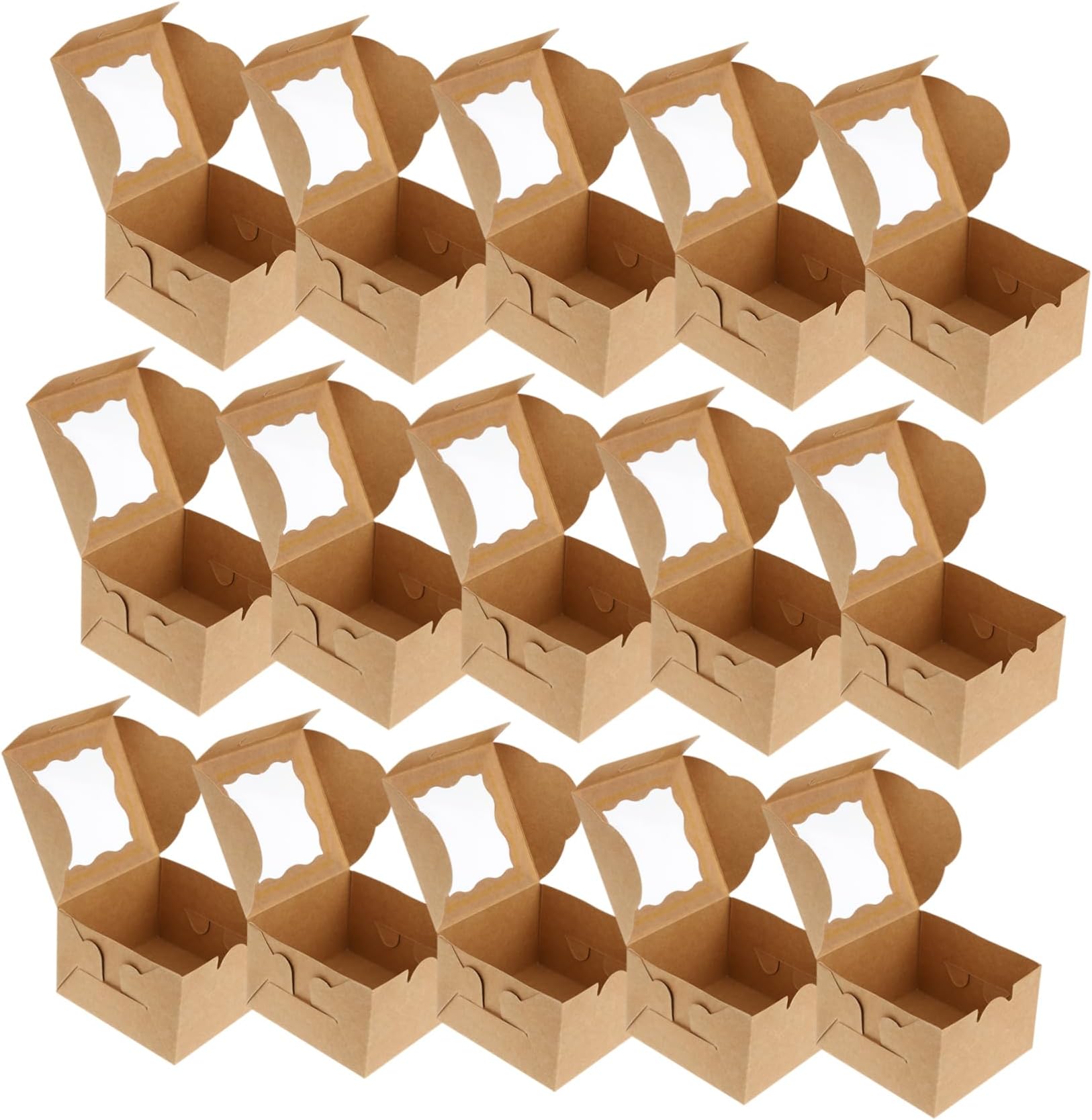 GANAZONO 25pcs Transparent Cake Packaging Boxes Bakery Containers for Cookies Muffins and Small Desserts for Parties Weddings and Corporate Events