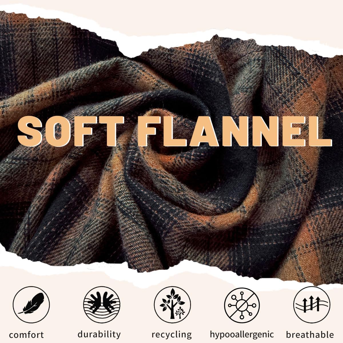 Womens Plus Size Buffalo Plaid Flannel Shirt Long Sleeve Collar Button Down Blouses Loose Lightweight Tops - Image 4