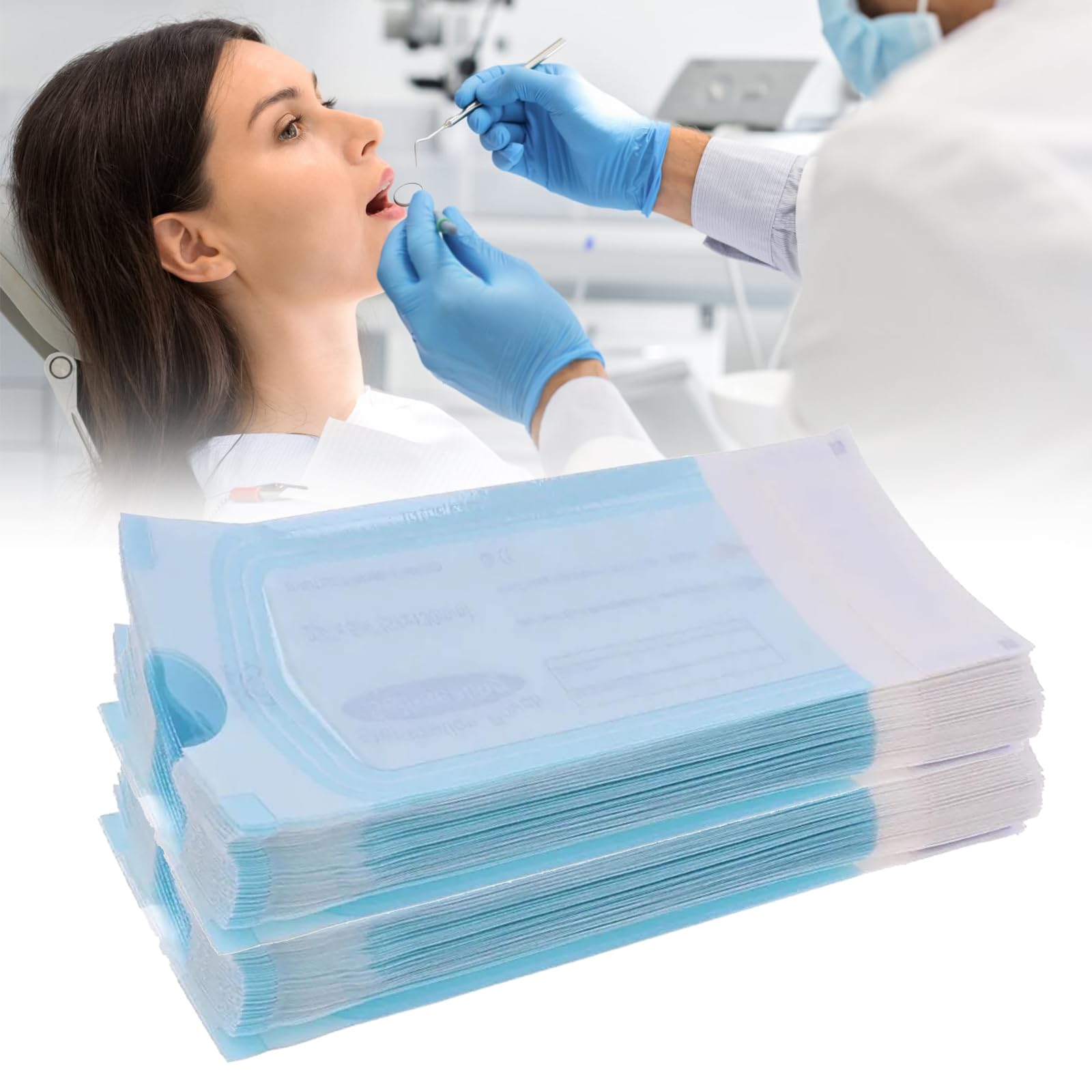 Bolsa de Esterilización Dental 200pcs 57x130mm Auto Sellado