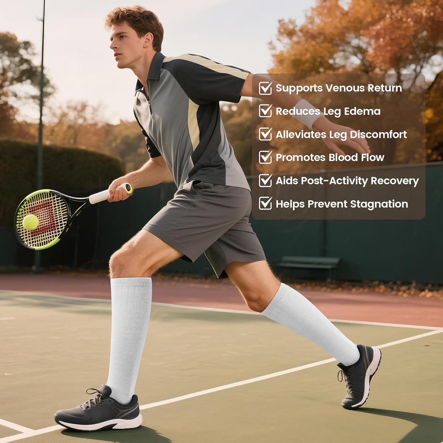 LEVSOX Thick Merino Wool Compression Socks for Women and Men 20-30mmHg Knee High Support Socks for Flying Nurses Pregnancy - Image 4