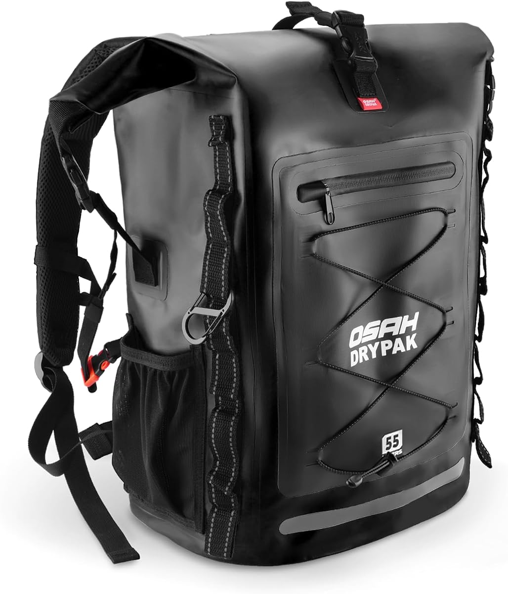 OSAH DRYPAK Waterproof Backpack Dry Bag 35L/55L/85L – Heavy Duty Roll-Top Hiking Backpack for Travel, Kayaking, Boating, Camping, Rafting and Fishing