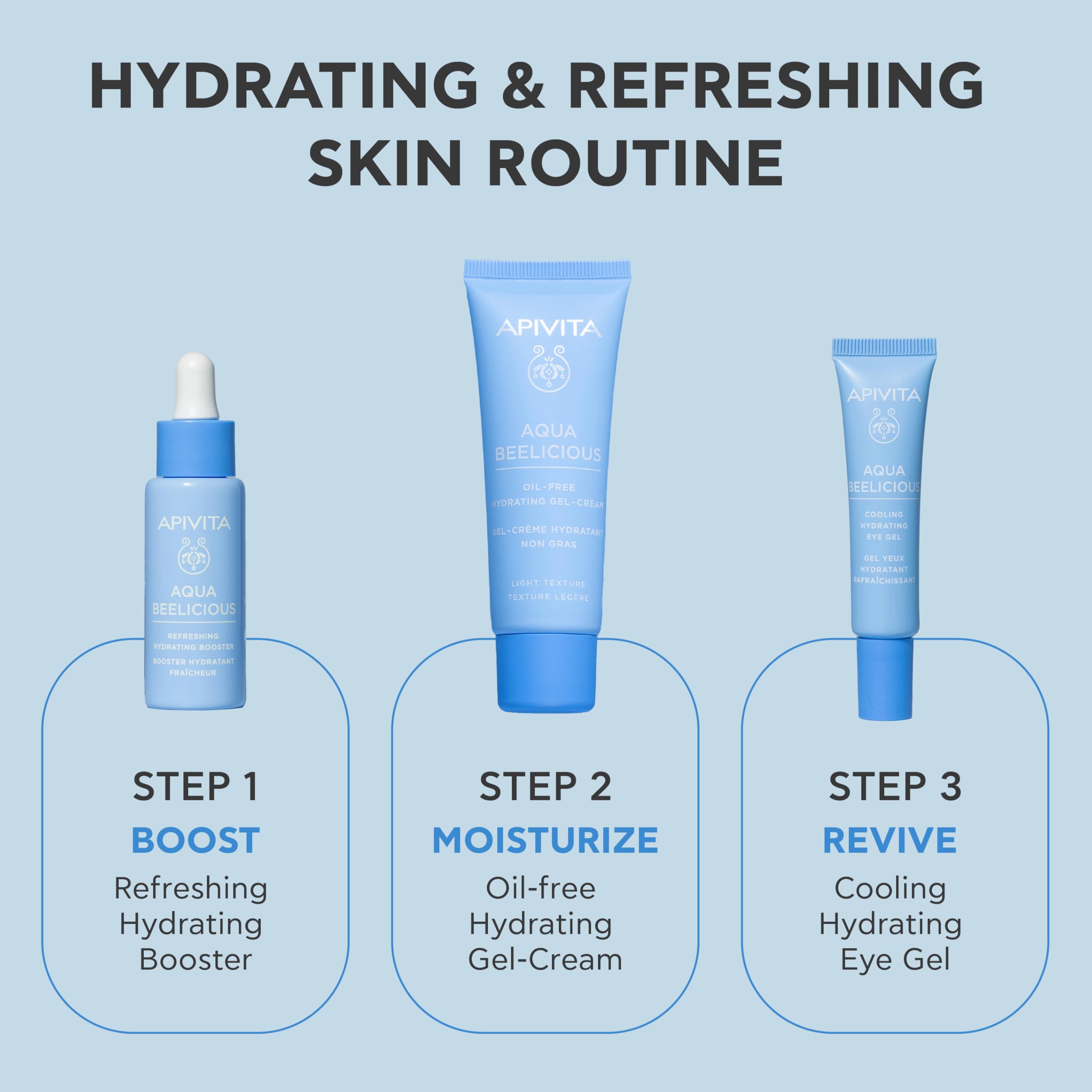 APIVITA Aqua Beelicious Face Gel-Cream | Oil-Free Hydrating Gel-Cream with Honey, Hyaluronic Acid & Flowers, 40 mL / 1.35 oz