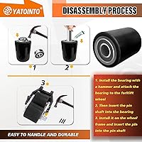 Vista 2 de Juego completo de ruedas de gato eléctrico para palés/camión YATOINTO con ejes y rodillo de entrada y salida de 3 x 3.7 pulgadas con rodamientos