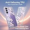 Funda para Samsung Galaxy A57 con mármol y flores [protección contra caídas de grado militar Buffertech 6.7 pies] [tecnología anti-despegue] marco de TPU transparente para teléfono 5G (Foliolosa) 5