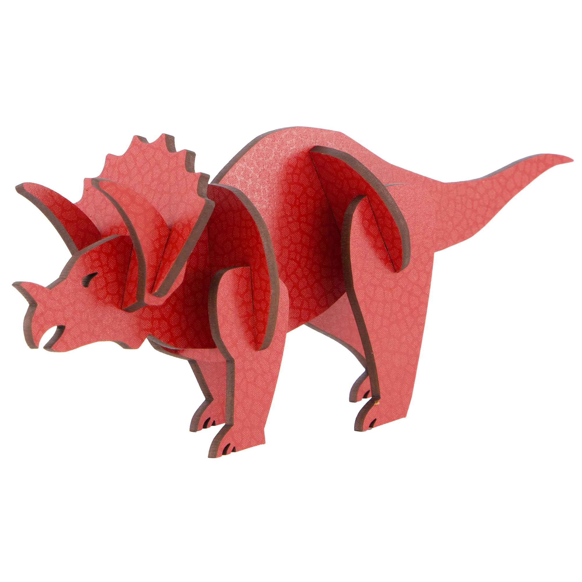 Little & Wood: Woodlet: Medium - Triceratops - Red, 3D Wooden Kit-Set, Jurassic Dinosaur Puzzle, Easy Assembly Model, Pop ...