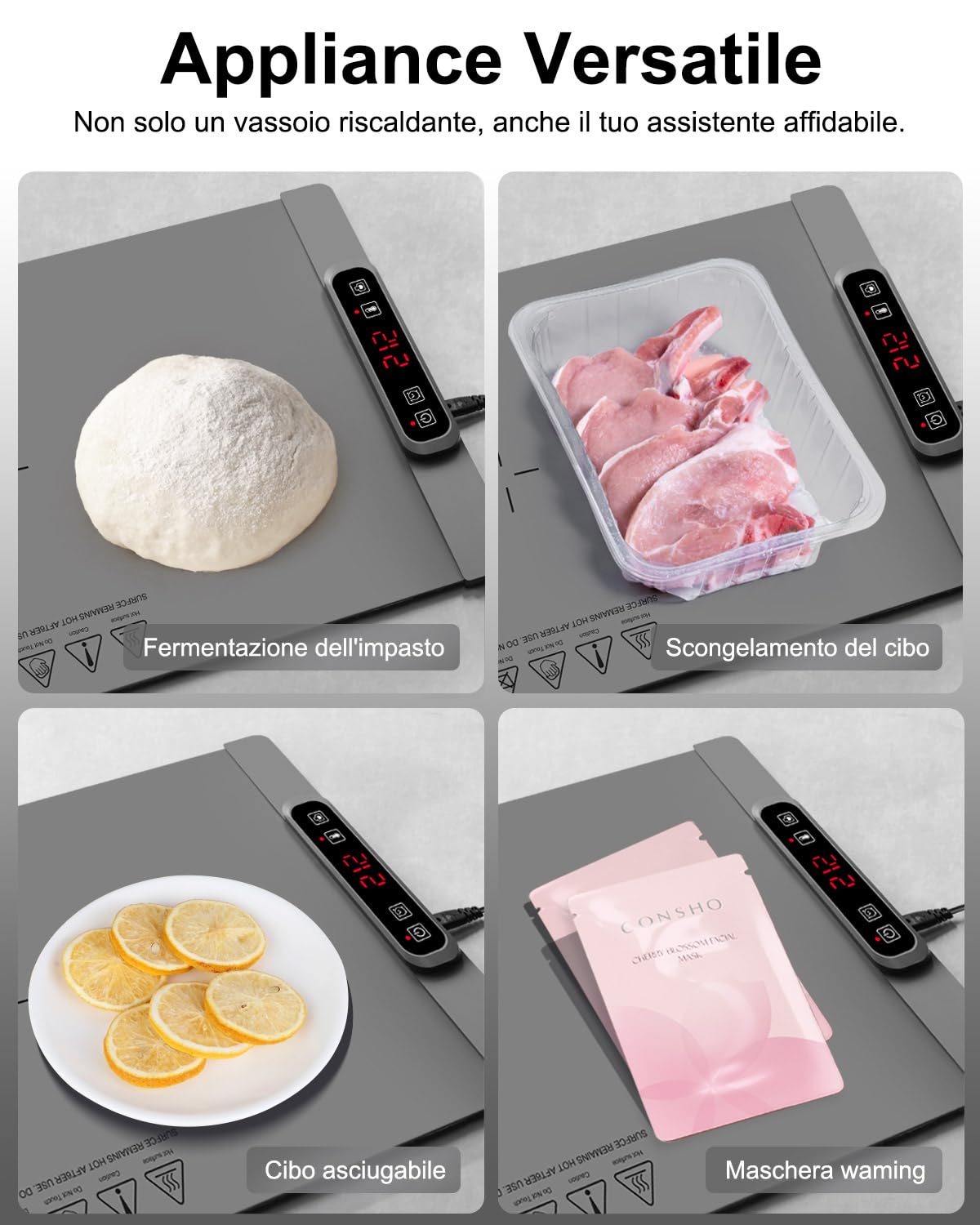 AUTOPkio Vassoio Riscaldante Elettrico, Tappetino Scaldavivande Pieghevole | con 5 Temperatura & 4 Timer Auto-off Blocco Bambini per Buffet, Ristoranti, Feste, Casa