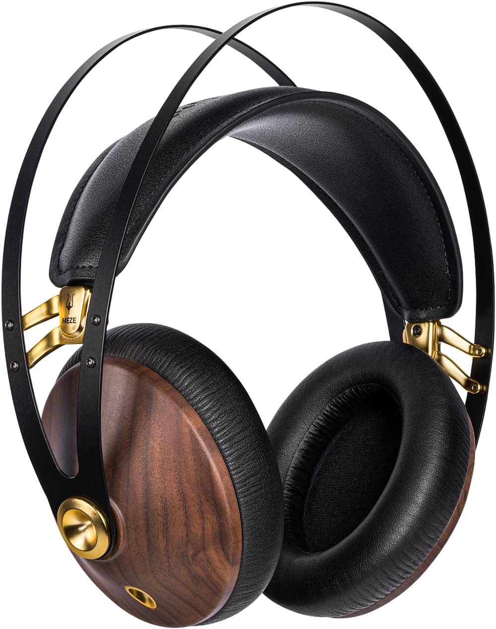 99 Classics Walnut Gold | Wooden Closed-Back Headphones for Audiophiles | Gaming | Podcasts | Home Office | Wired Over-Ear Headphones with Mic and Self Adjustable Headband