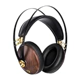 99 Classics Walnut Gold &vert; Wooden Closed-Back Headphones for Audiophiles &vert; Gaming &vert; Podcasts &vert; Home Office &vert; Wired Over-Ear Headphones with Mic and Self Adjustable Headband