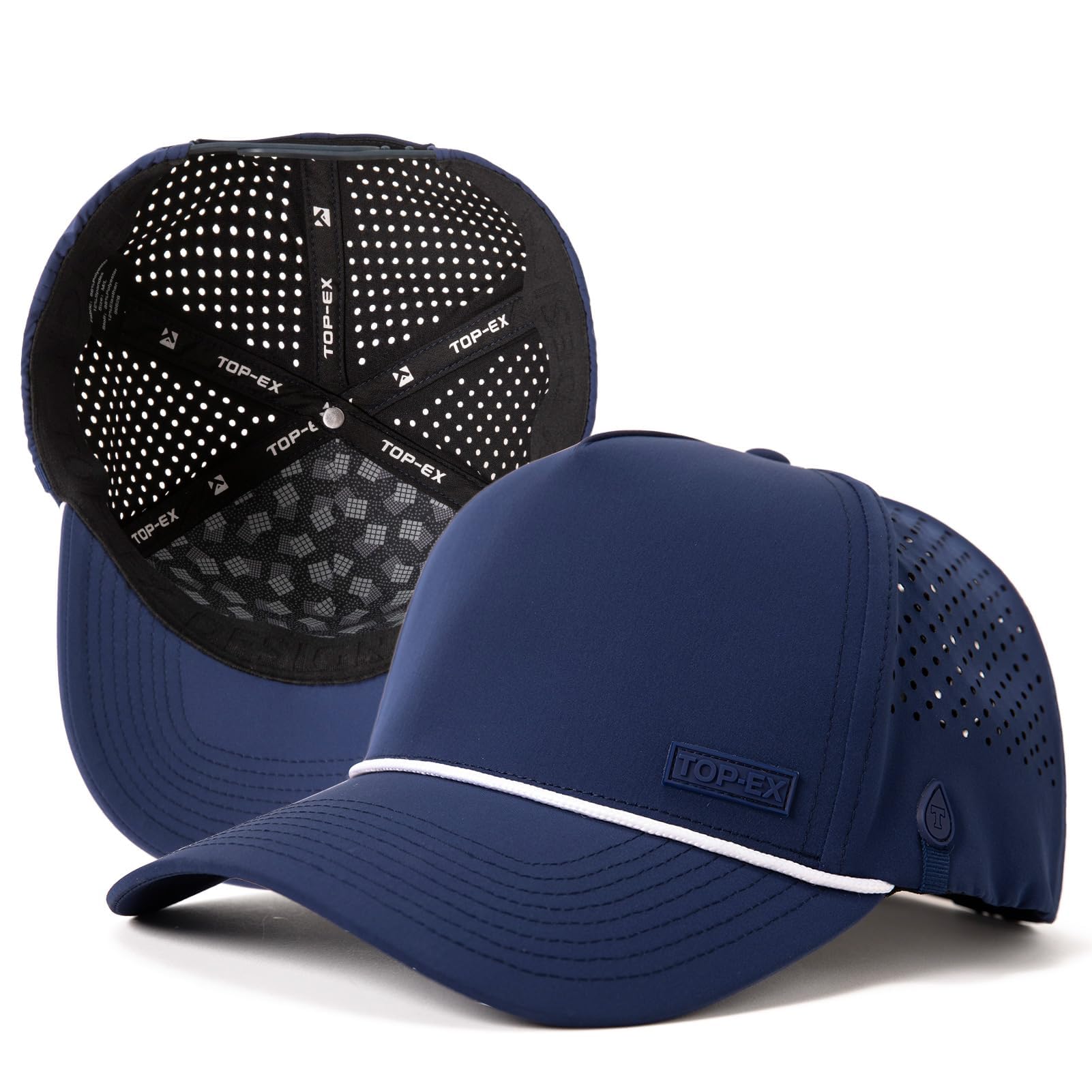 TOP-EX Gorra para hombre con correa, gorra de snapback, resistente al agua, protección UV, transpirable, gorra de golf, gorra deportiva de verano