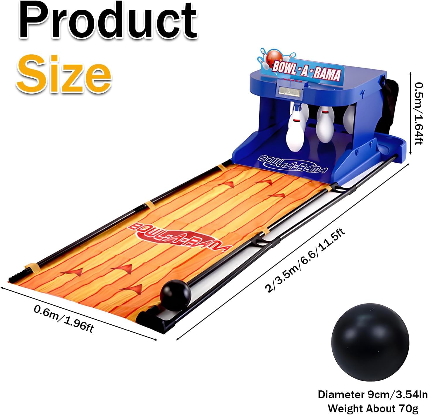 Electronic Bowling Alley Game with Automatic Ball Reset, LED Scoreboard for Scoring, Fun Indoor Bowling Set for Children, Adults and Family Gatherings 2m/6.56ft