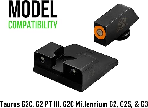 Miniatura 2 de XS SIGHTS R3D - Vista nocturna de tritio para pistolas S&W M&P, Sig, Canik, Taurus y HK, tritio delantero y trasero que brilla en la oscuridad para