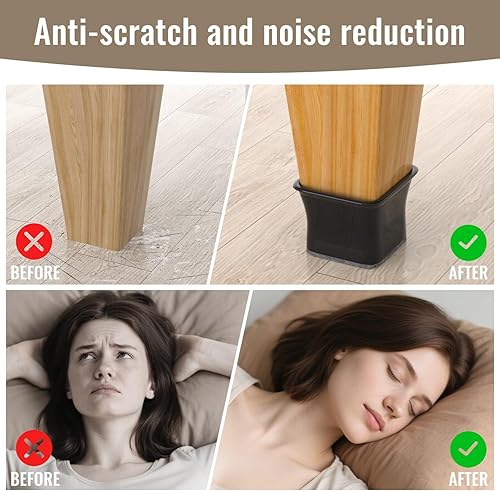 Miniatura 8 de 20 Protectores pequeños para patas de silla de silicona para proteger suelos y muebles, inferior de fieltro, almohadillas antideslizantes para