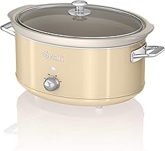 Swan SF17031CN Retro Slow Cooker with 3 Temperature Settings, Keep Warm Function, 6.5L, 320W, Retro Cream
