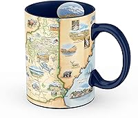 Vista 48 de Xplorer Maps Taza de cerámica con mapa de la isla de San Juan (16 onzas) – Taza de café sin BPA para bebidas calientes y frías – perfecta