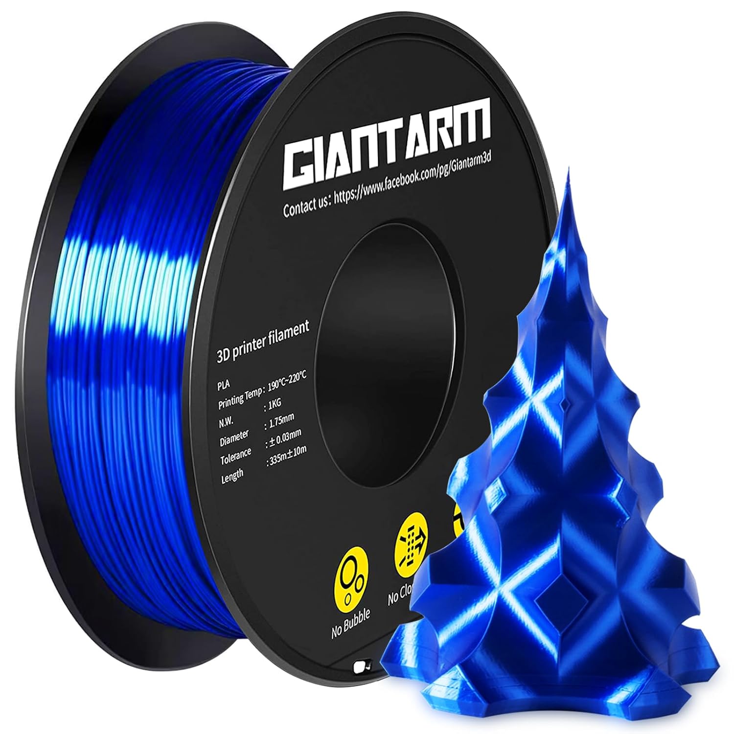 Giantarm Silk PLA Filament,Silk Copper and Blue PLA