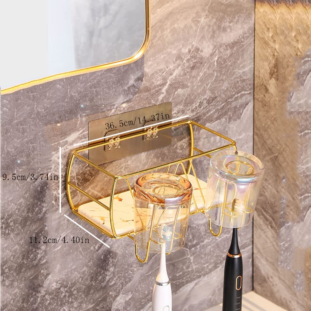 Portaspazzolino da Parete Porta del denti spazzolino da bagno Porta di spazzolino montato a parete multifunzionale portatore di spazzolino con bosca Scatola di Immagazzinaggio Dello Scaffale di Immag