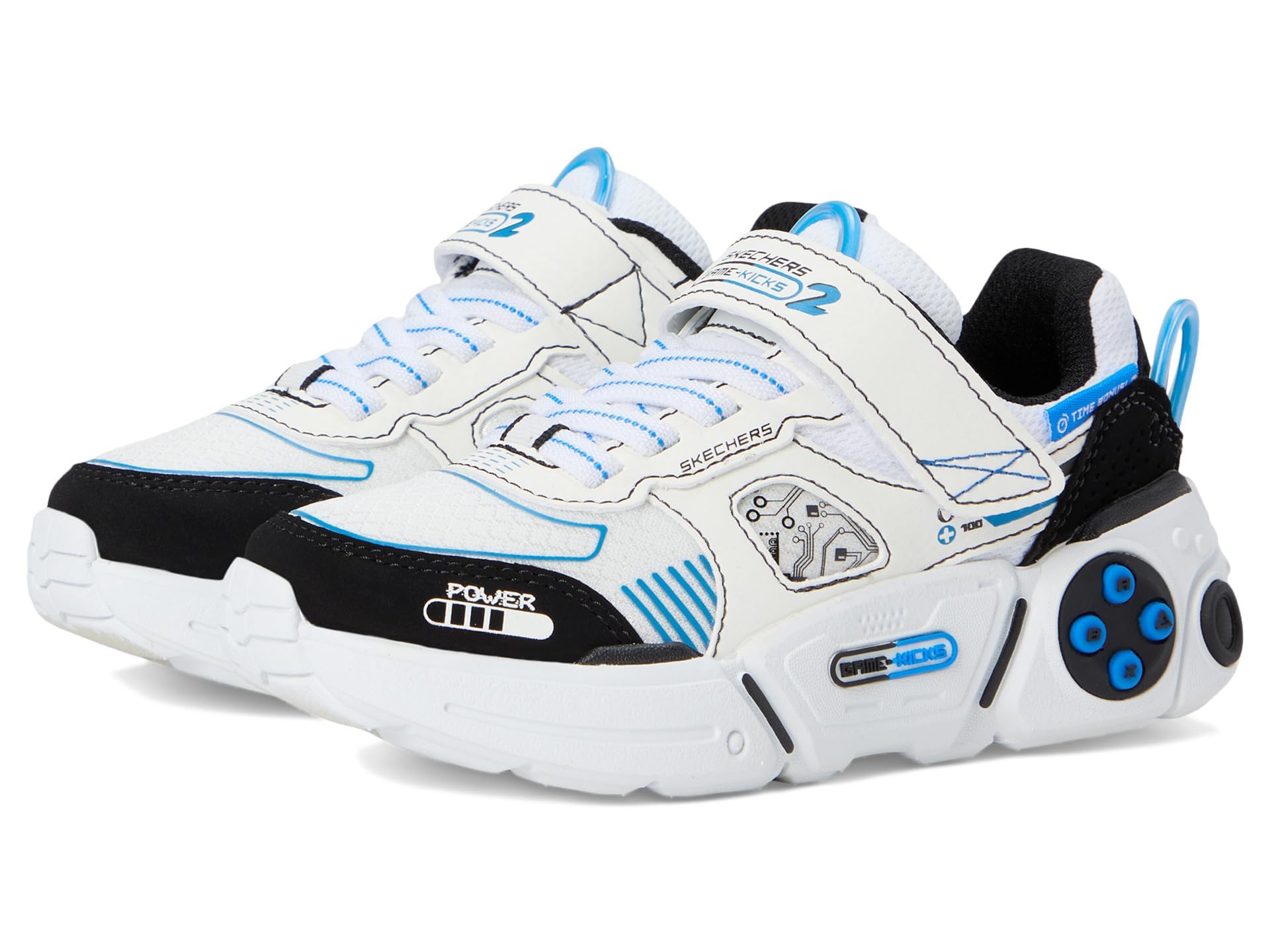 View 1 of ***USED*** Gametronix 2.0 Sneaker, White/Black/Blue, 3 Little Kid
