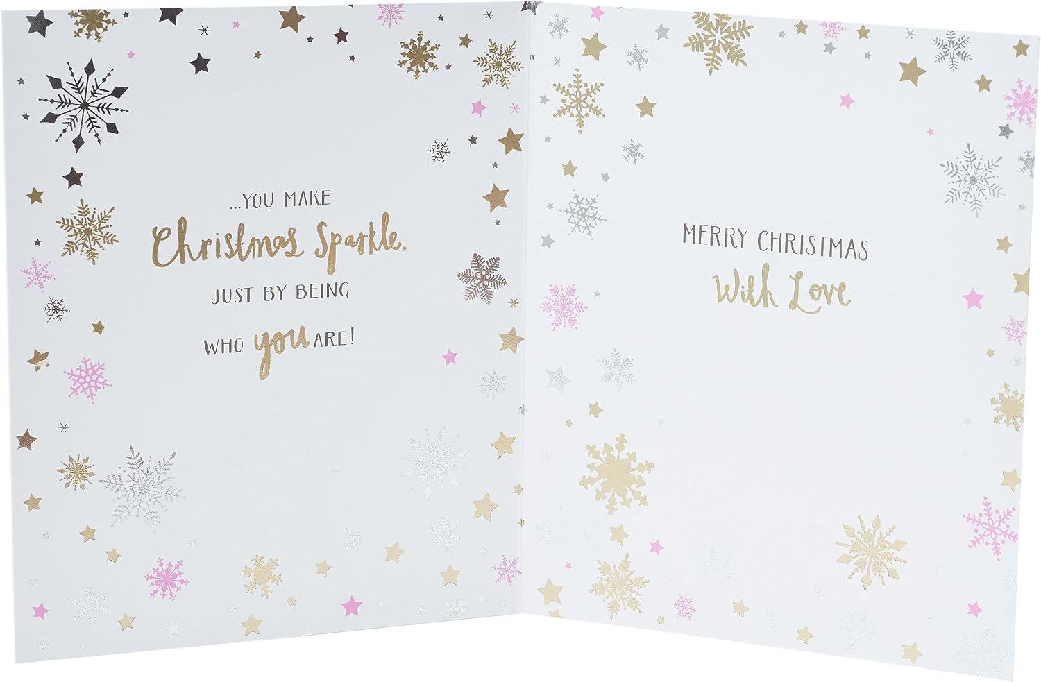 UK Greetings Christmas Card for Daughter - Snowflakes Design