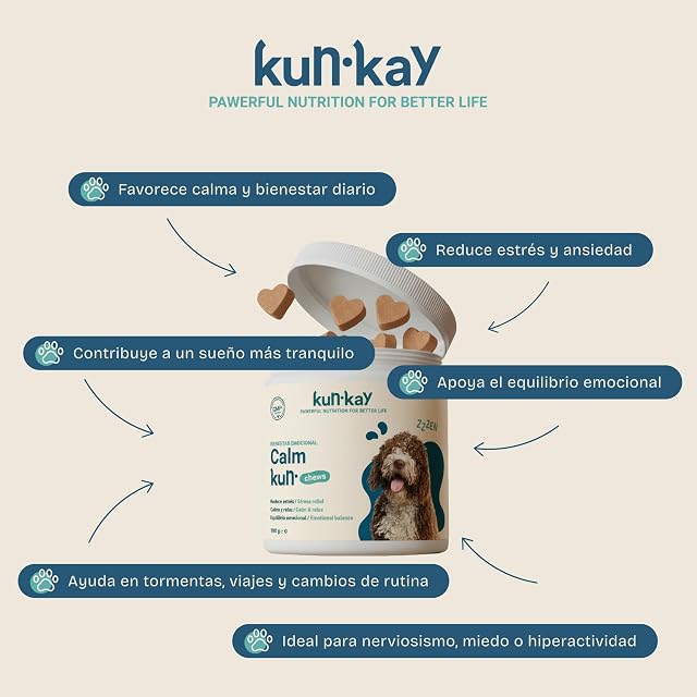 Foto 2 de 4 de KUNKAY Calmkun - Calmante para Perros con Ansiedad Formato 60 Chews