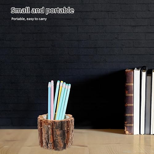 Miniatura 6 de Happyyami 4 piezas de estilo campestre decorar gustos artesanías de madera maceta regalo flores caja de flores troncos bonsái rural maceta de madera