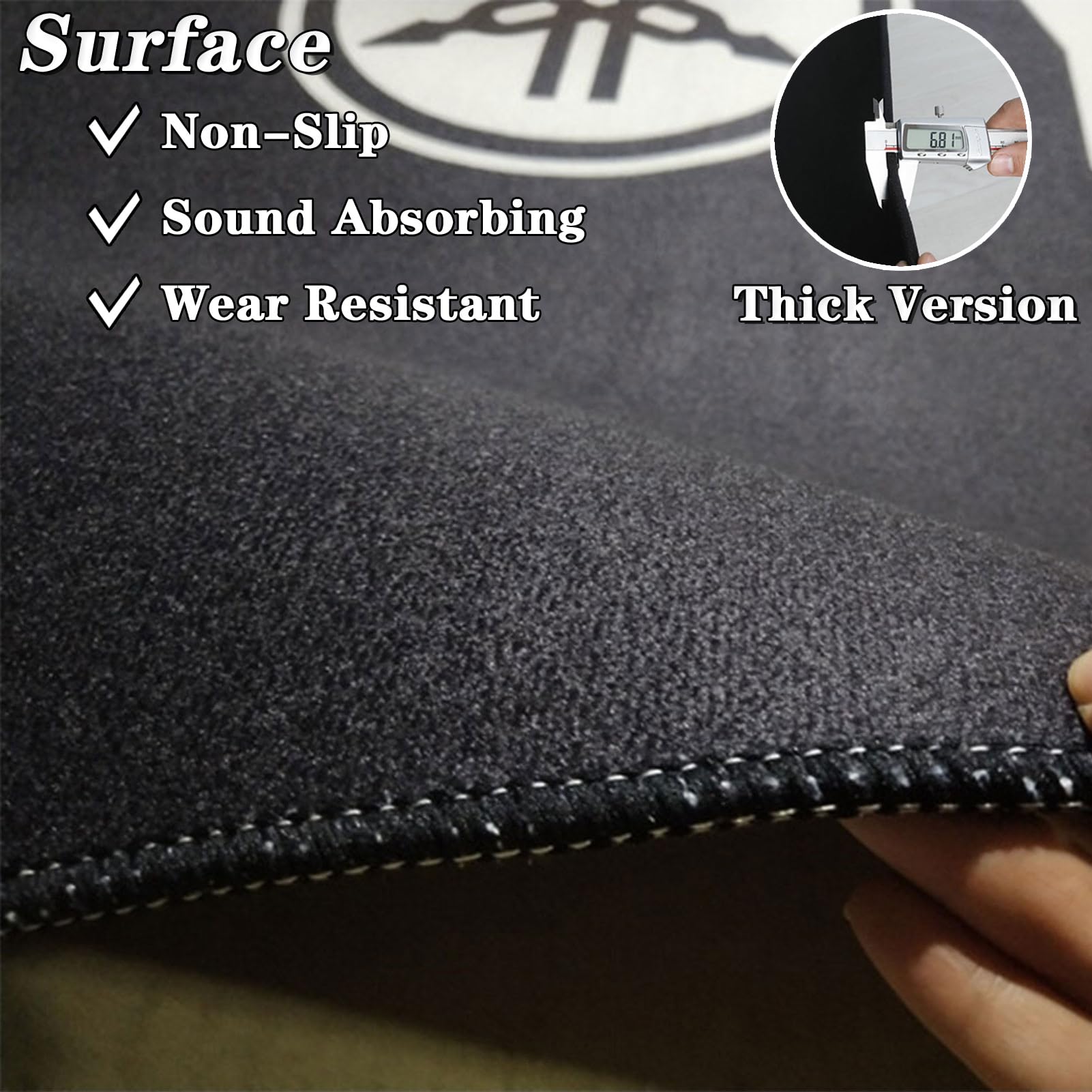 Tappetino Insonorizzato, Tappeto per Batteria 120 x 80 cm, Drum Carpet per Batteria Elettronica, Assorbimento degli Urti Antiscivolo Pad, Drum Tappeto, Insonorizzato Tappeto Batteria, Tappeto Drum