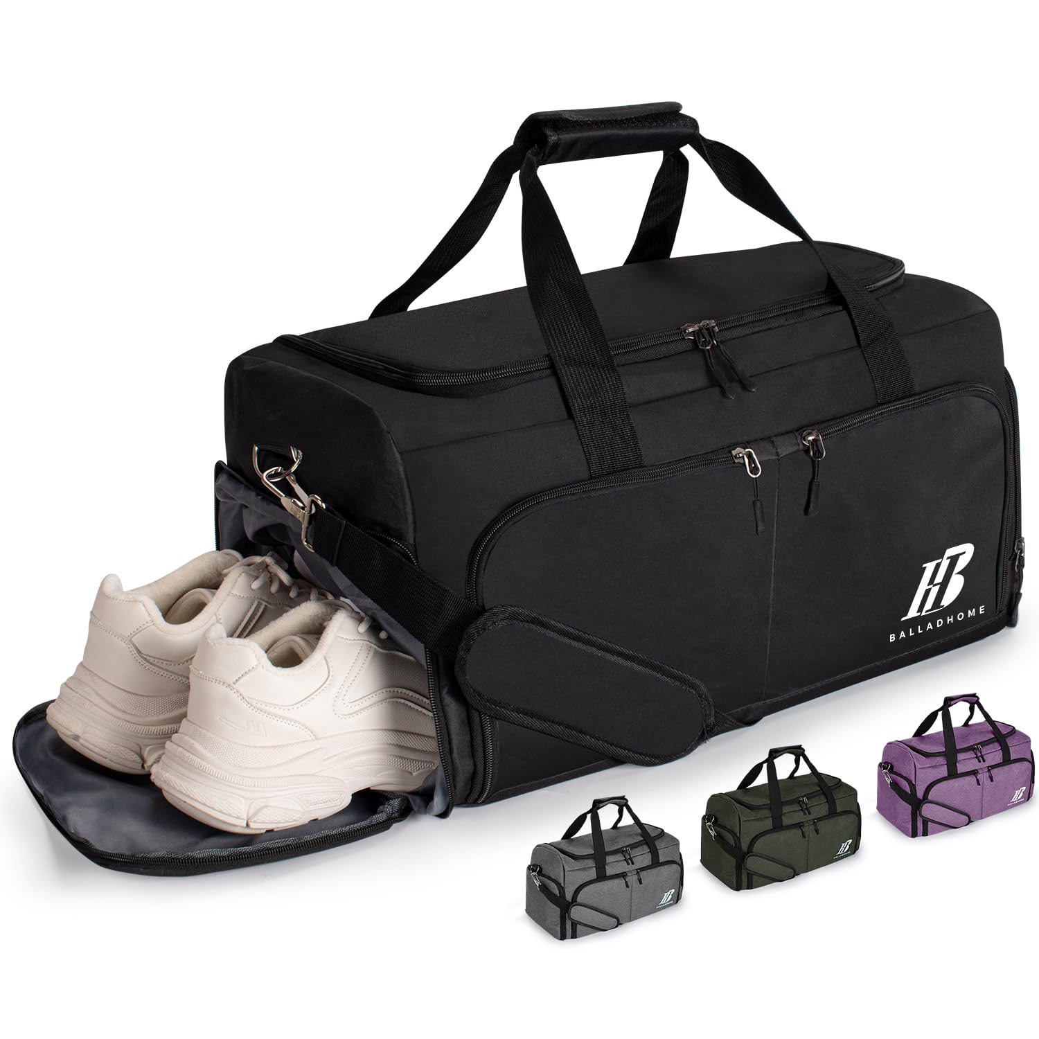 Bolsa Deporte Gimnasio Bolsa de Viaje con Compartimento para Zapatos Bolsos Deportivos Sport Gym Bags Fin de Semana Travel Duffle Bag para Hombre y Mujer
