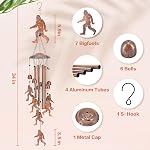 TIGGSY Bigfoot Wind Chimes Outdoor Big Foot Sasquatch Gifts for Men/Women/Dad/Birthday Gift Memorial Gift Metal WindChimes for Outside/Indoors, Home, Lawn, Porch, Patio, Garden Decor, Yard Decoration