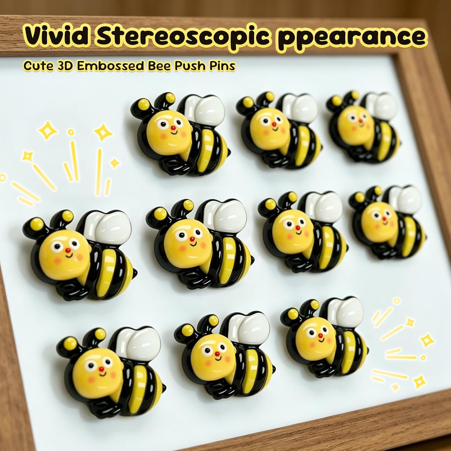 10 Pcs Cute Bee Fridge Magnets Decorative Animal Set image 5