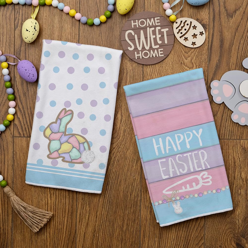 Set Di 2 Asciugamani Pasquali Con Coniglietti - Morbidi E Super Assorbenti Per La Cucina - Foto 7