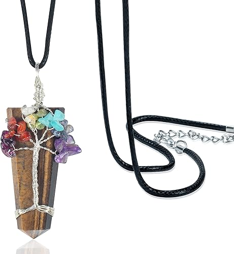 Miniatura 7 de Crocon Gemstone Pendant Necklace Handmade Reiki Healing Crystal Amulet Natural Stone Jewelry for Unisex Gift