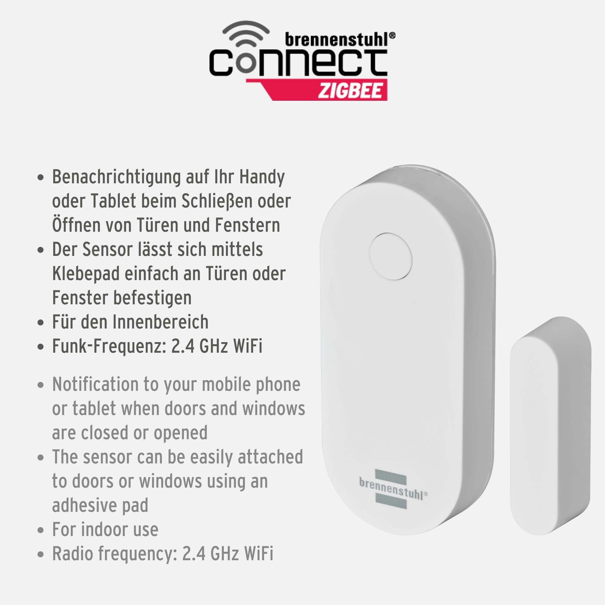 Brennenstuhl Türklingel-Set Connect Zigbee Tür- Und Fensterkontakt TFK Cz 01 Nachricht Aufs Handy Kostenlose App C1776739383