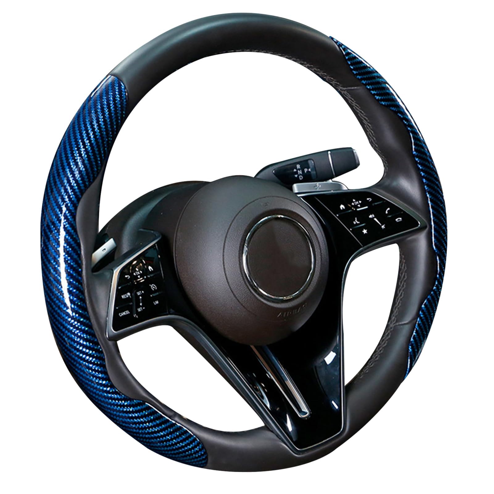 YBZNCASC Steering Wheel Cover, for VW ID.7 (ID7) Tourer/Kombi 2023-2025 Car Steering Wheel Protector Anti Slip Breathable Comfortable Grip Automotive Interior Accessories,E