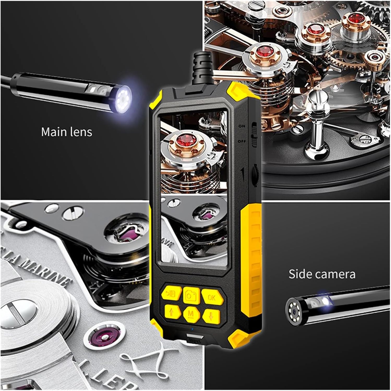 P50 Dual Lens Camera 1080P HD 4.5" IPS Screen 9 LED Lights IP68 Waterproof Snake Camera Sewer Plum Tools Pipeline Inspection