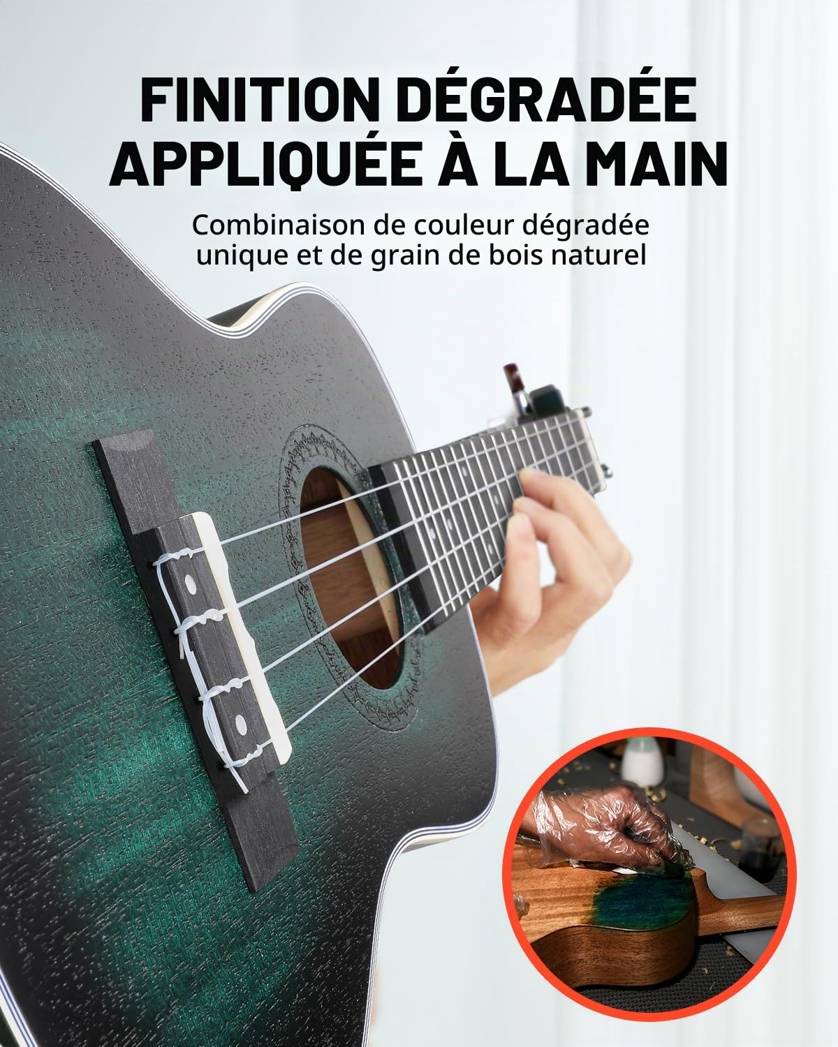 Ukulélé Concert Professionnel - Donner Kit Ukulélé 23 pouces en Acajou pour Débutants Adultes Enfants avec Leçons en ligne Sac Sangle Accordeur Cordes Médiators Chiffon de nettoyage, DUC-200B Bleu