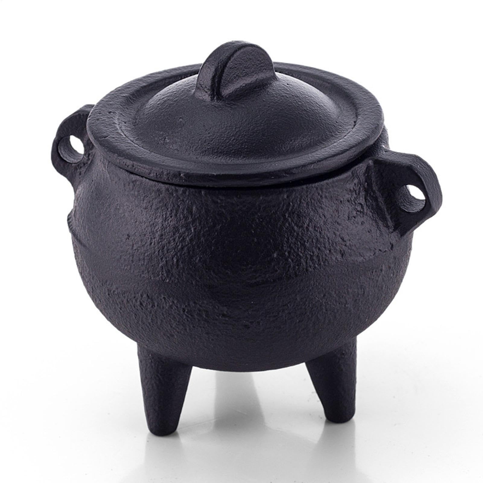 Hobngmuc Small Cast Iron Cauldron Incense Burner - Mini Trivet Censer For Burning Sage, Yoga, Meditation, Energy Cleansing, Rituals, Decorative Holder (7x6.7cm)