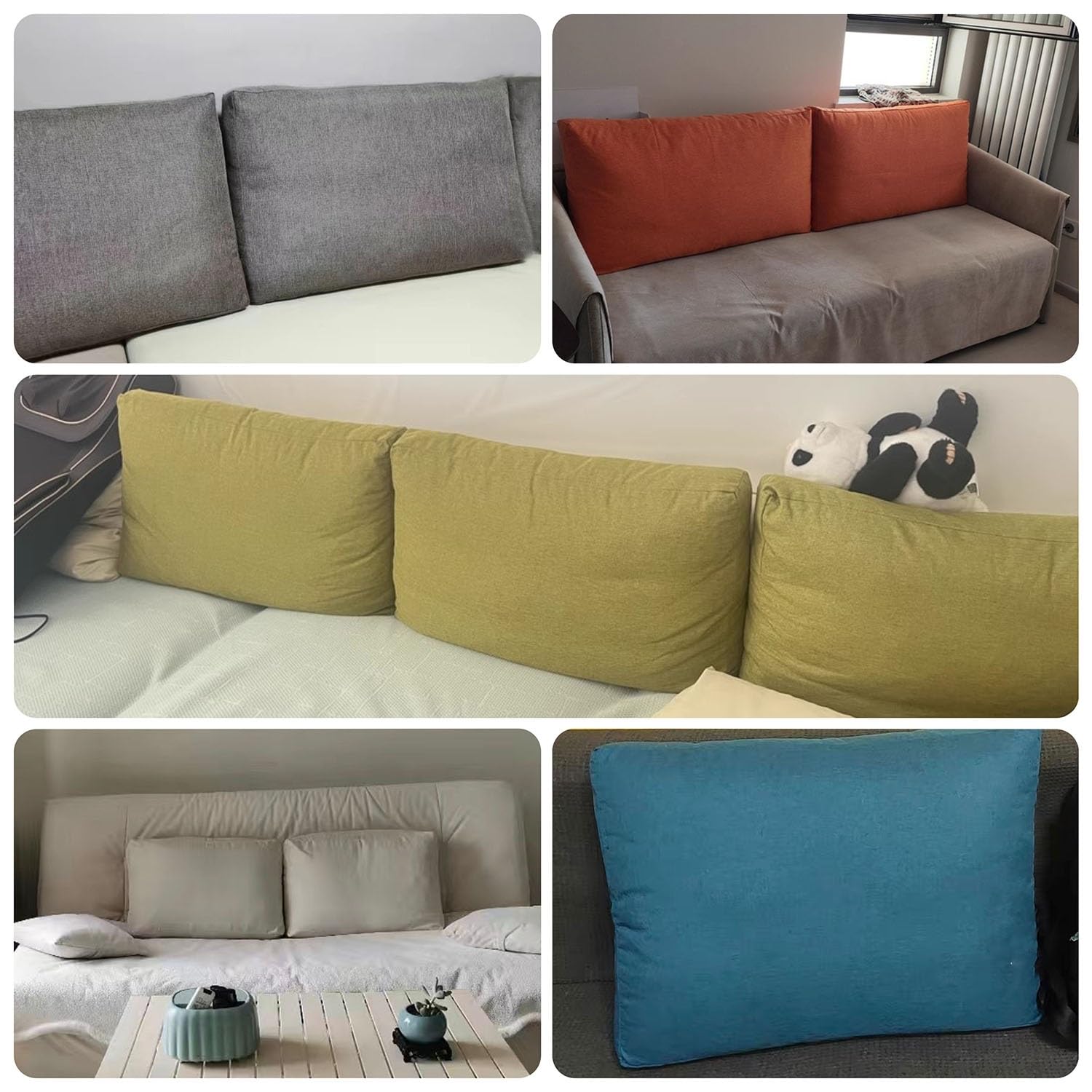 XANAYXWJ Cuscino da Lettura per Supporto Lombare con Rivestimento sfoderabile Cuscino di Supporto per la Schiena per Letto e Divano Disponibile in 50/60/70/80/90 cm (E 60x50x10 cm)