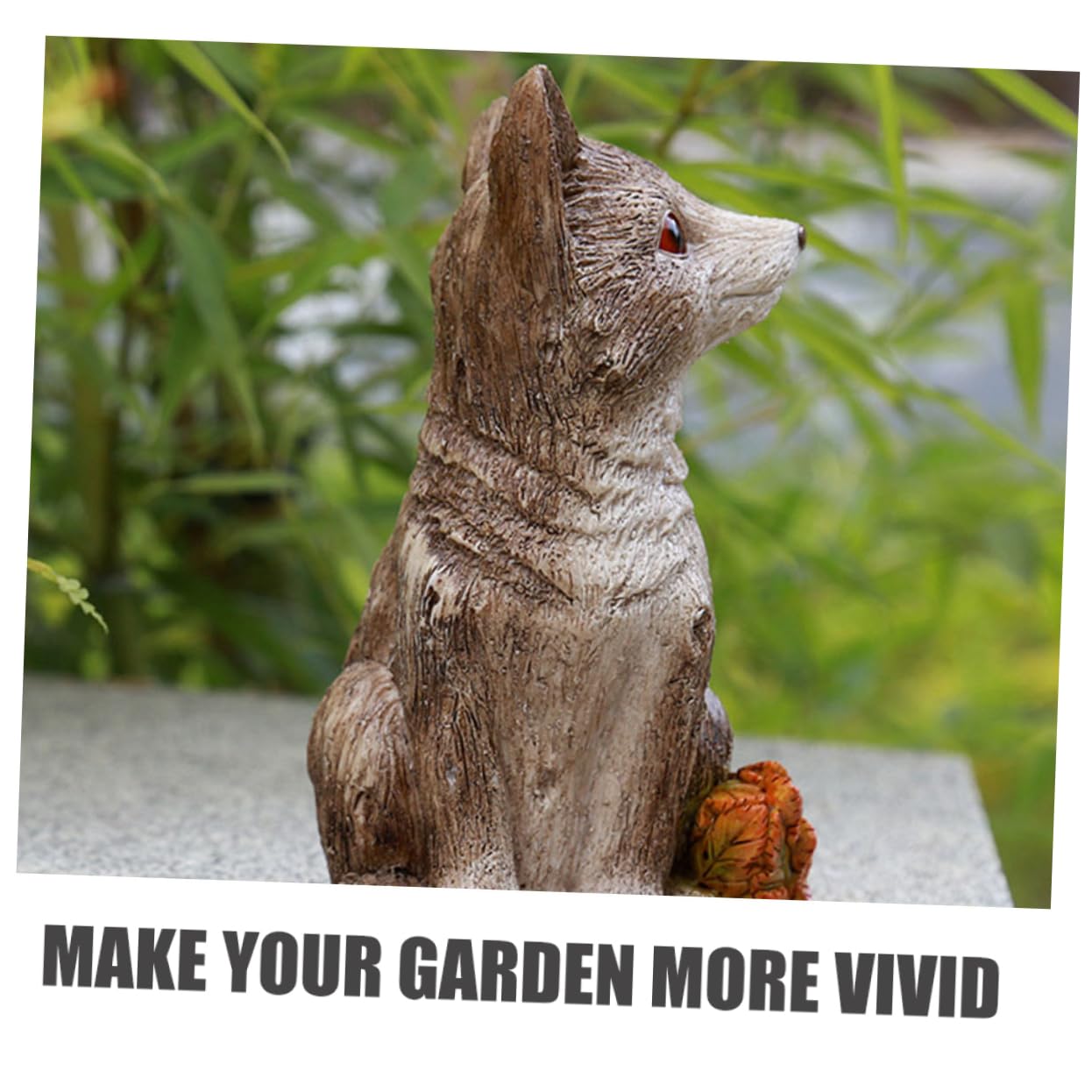 Happyyami Fuchsornament Aus Harz Für Garten Handbemalte Tierfigur Dekorative Skulptur Wetterfest Für Außenbereich Detailreiche Statue Im Schönen Stil
