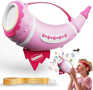 Animal Caller for Kids 5-7, Boys Hunting Toys Horn for Outdoor Discovery, 30 Animal Sounds Toys for Toddlers 3-5, Lung Capacity Training, Pink