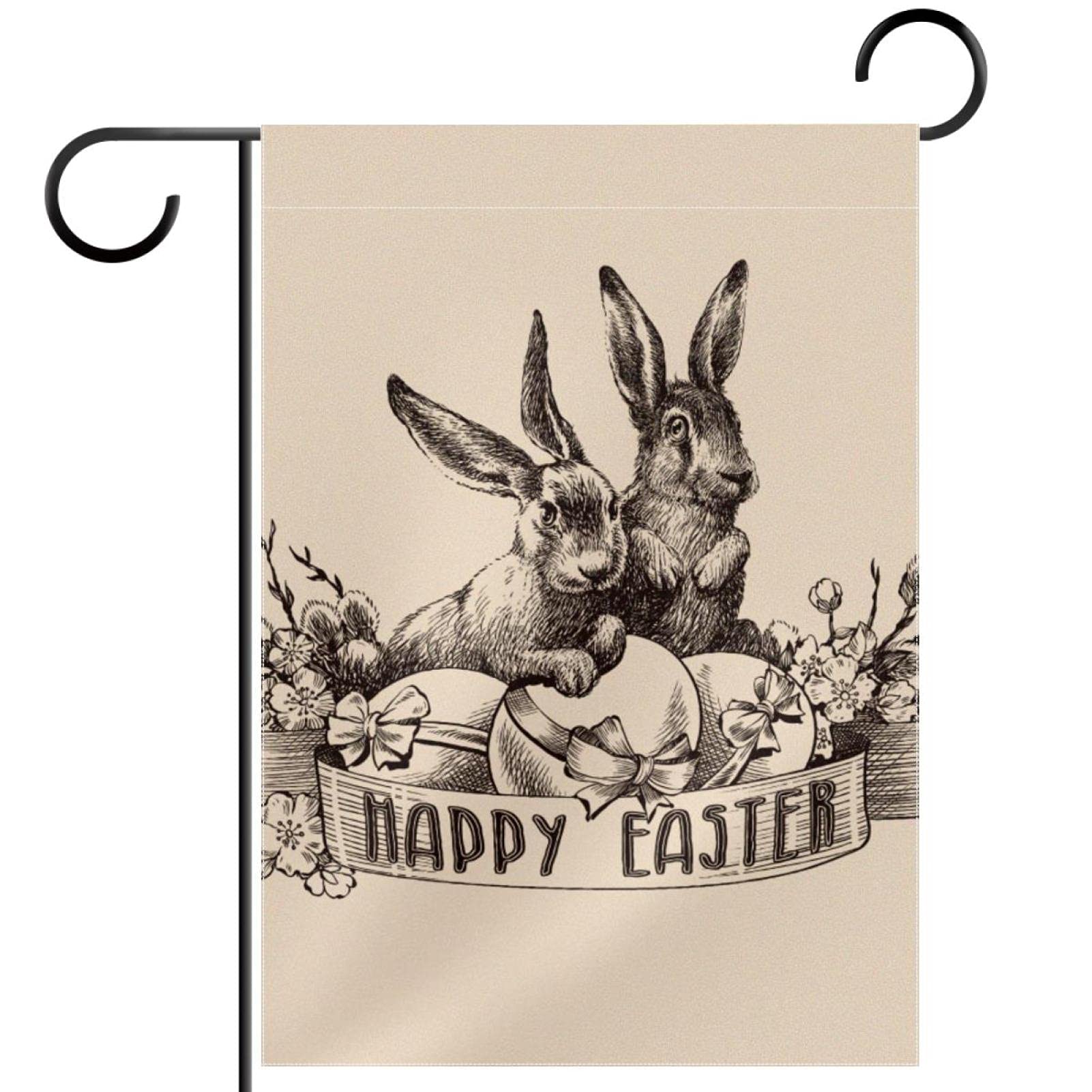 Drapeau de jardin de Pâques haut de gamme avec double impression résistante - 7