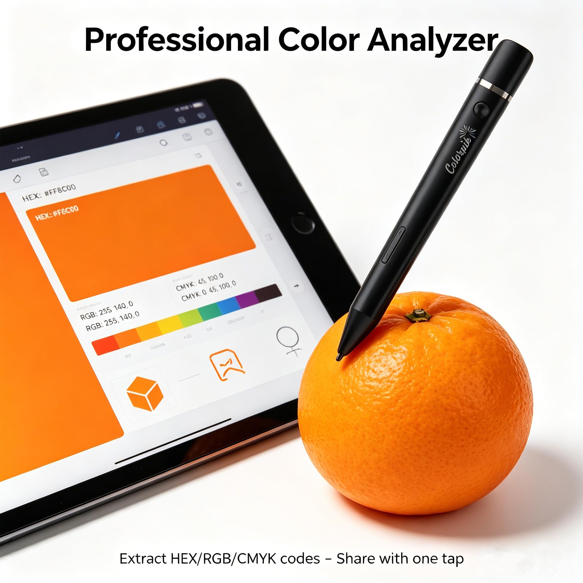 Smart Color Copy - Pennini capacitivi colorati per iPad/iPhone/tablet Android Touchscreen, 16 milioni di colori in 1 penna selezionatrice di colori per disegno digitale, schizzi, pittura, scrittura e