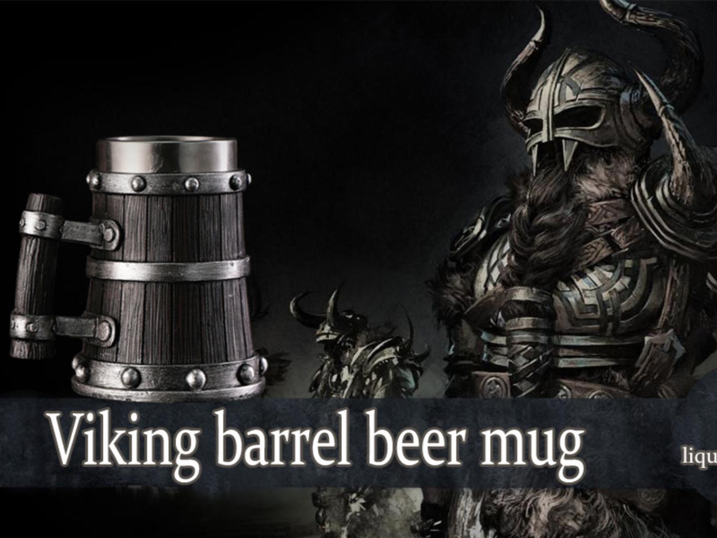 Amazon.com | Nordic Viking Mug, pirate Beer Cup,Wooden Barrel Beer